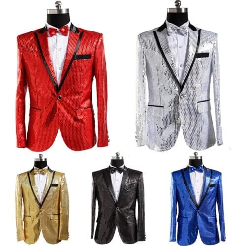 Mens Sequin Jacket Suit Jacket Costume Jacket Nightclub Singer Men Suit Jacket Ropa De Hombre 2020 Men Clothes