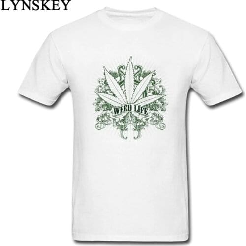 New Arrival Weed Design Life Mens T Shirt Retro Style Pattern Printed Clothing Cotton Tops & Tees Coupons