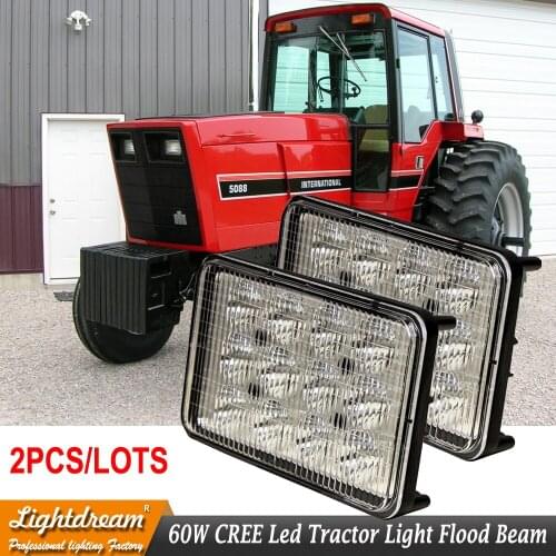 Pair 12leds 60W Flood beam IP67 6x4 led headlights Replace International Harvester 88 Series 3088 3288 3488 3688 5088 5288 5488