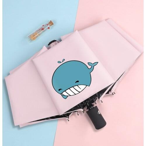 Fully automatic umbrella female sun umbrella sunshade sun and rain dual-use super sun protection and UV protection cute folding