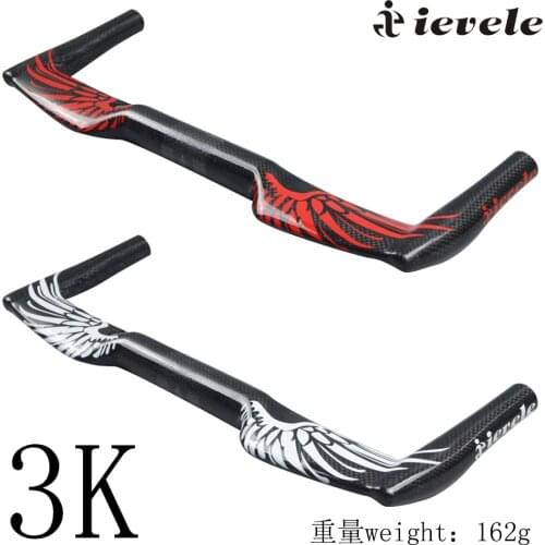 Ievele full carbon road TT handlebar bent bar track sprinter bar 3K gloss UD gloss finish 25.4mm 31.8mm 380-460mm 168g