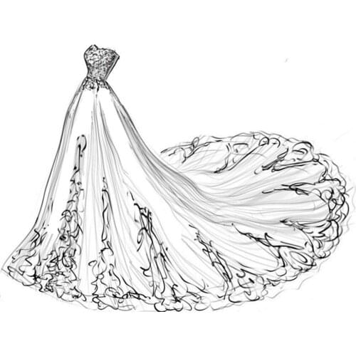 Cutting dies Long tail wedding dress metal crafts paper die-cutting /DIY embossing, Easter and New Year