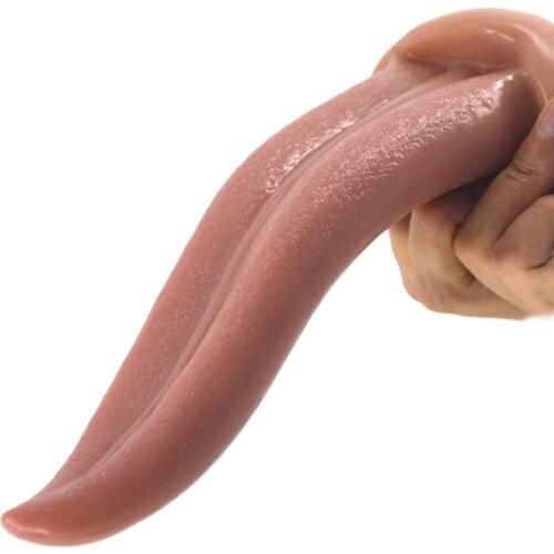 FAAK Realistic Tongue Dildo Anal Plug Butt Plug Rough Surface G Spot Stimulate Sex Toys For Women Men Erotic Adults Sex Products