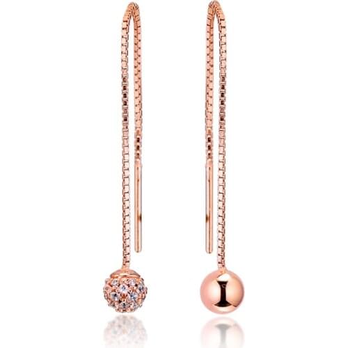 Rose Polished & Pave Bead Earring Free Shipping