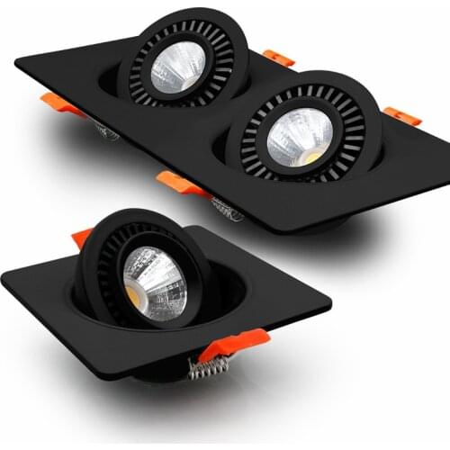 Dimmable Led Downlight Single / Double Downlight Adjustable Angle For Living Room Bedroom Kitchen Ceiling Lamp