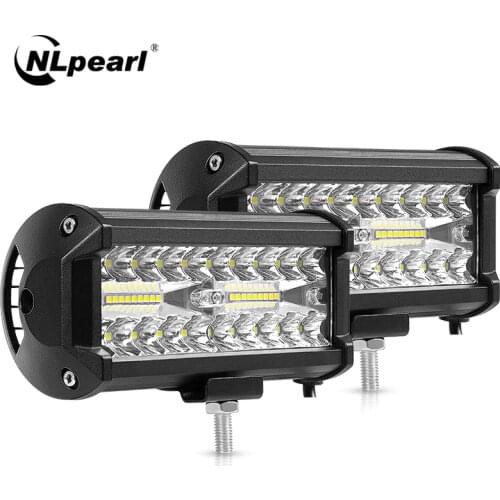 Nlpearl 4'' 7'' Light Bar/Work Light 60W 120W Led Bar Offroad Combo Led Work Light Bar for Tractor Truck 4x4 SUV Jeep 12V 24V