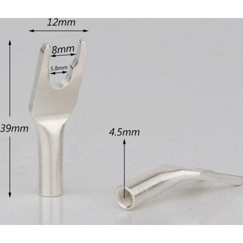 SY1511 Brass With Silver Plated spade Adapter Spade For Speaker Cable