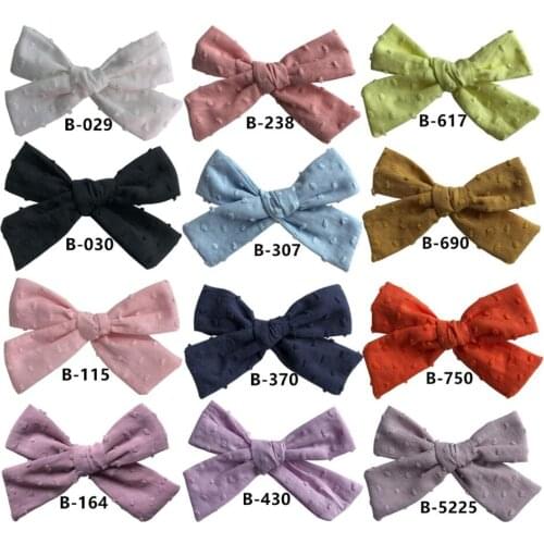 Bulk 50pc/lot 3" Solid Cotton Fabric Hair Bow Hair clip or headbands Kids Nylon Headband for Girls Hair Accessories Headwear