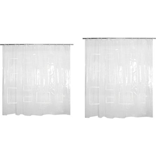 Waterproof Transparent Shower Curtain With 12 Pockets, Moisture-proof Silicone Shower Curtain, Bath Gauze, Bathroom Amenities