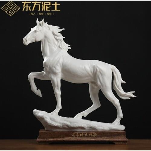 Oriental clay ceramic horse furnishing articles dehua porcelain sculpture art office business gifts/vision