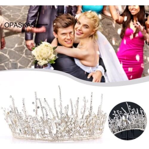 Jeweled Crowns Beautiful Headpiece Wedding Crown Wedding Tiaras Hair Accessories for Prom Birthday Costume Party PT