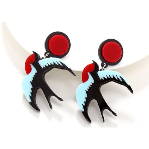 Acrylic Swallow Earrings Long Pendant Drop Earrings For Women Fashion Animal Bird Earring Bohemian Statement Jewelry New2019