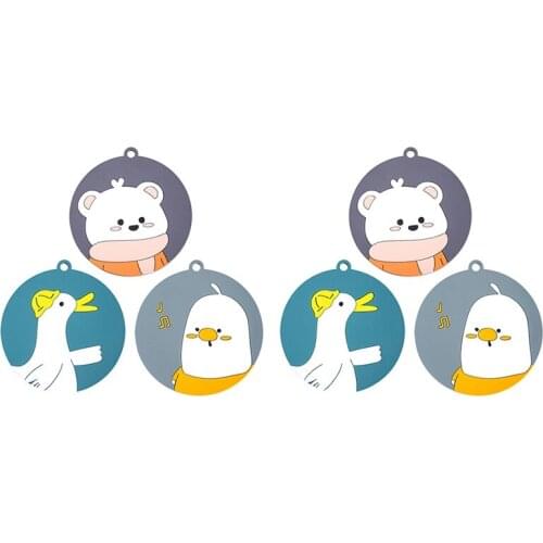 1 Pack of 6 Pieces of Soft Plastic Insulated Placemats, Cups and Bowl Mats, Home Decoration, Durable Cartoon Coasters