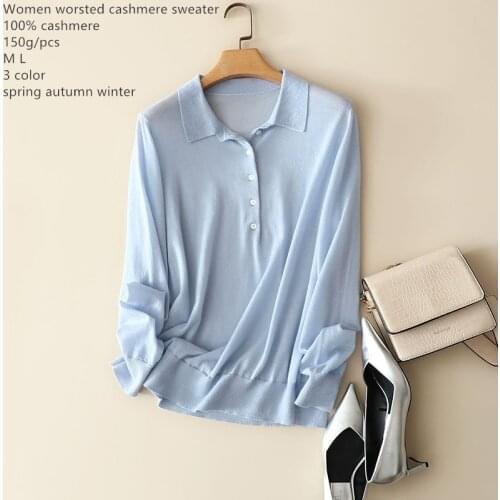 Naizaiga 100% cashmere POLO Collar Long Sleeve Worsted Women knitting Girl fashion Pullovers Mother Sweater ,ZRFS319