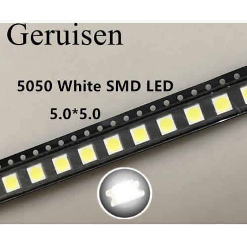 100 pcs 5050 SMD LED Diodes smd 5050 White/Nature white led CCT:4000-4500k 0.2w-60MA 5050 NW