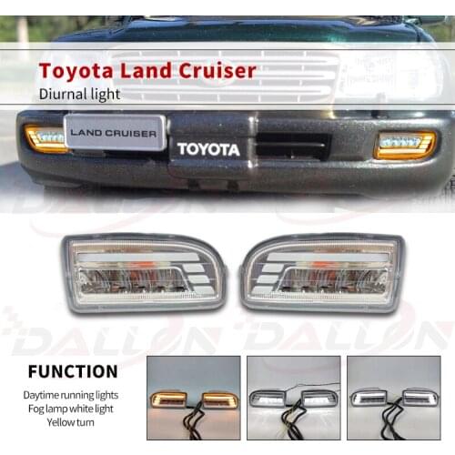 2pcs LED Front Fog Lamp Daytime Running Light For Toyota Land Cruiser 100 LC100 FJ100 1998 -2007 daylight Accessories