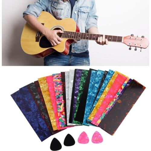 2021 Top 25pcs Guitar Pick Punch Sheets Light Medium Heavy Celluloid Guitar Pick Strips