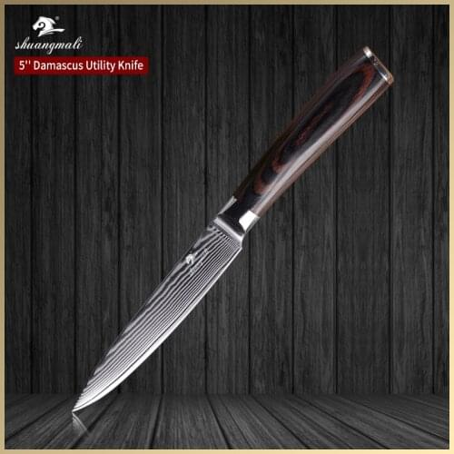 5 Inch Utility Fruit Paring Knife High Quality Damascus Steel Home Kitchen Vegetable Paring Knives Slicing Food Peeling Knife