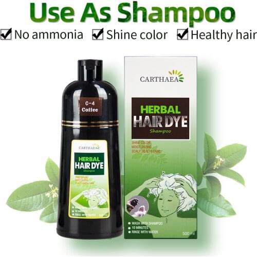 500ml Hair dye Cover white hair, shampoo, black herbal extract, dye hair black