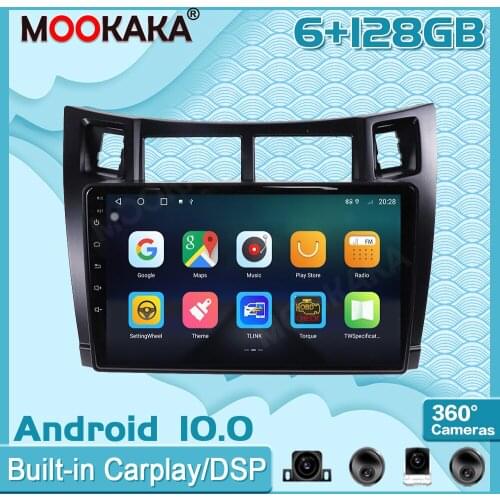 6+128GB Android10 For Toyota Yaris 2008-2011 Carplay Radio Multimedia Player Car GPS Navigation Head Unit with Screen Stereo