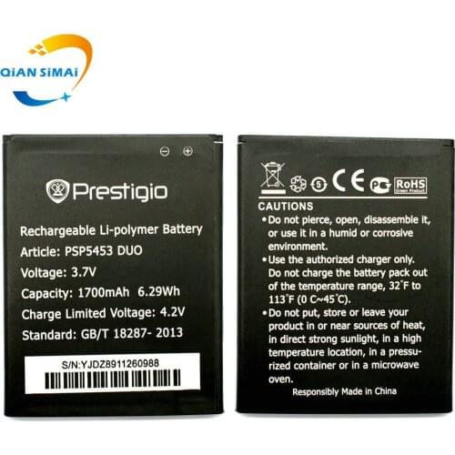 QiAN SiMAi PSP5453 PAP5453 DUO Battery New High Quality 1700mAh Back-up Battery for Prestigio PSP5453 DUO Smartphone