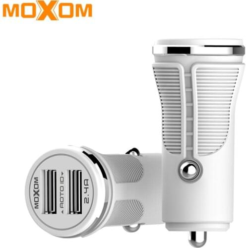 MOXOM Car USB Charger 5V 2.4A Dual Port Car Charger Mobile Phone Charger USB Car-Chargeing For iPhone Samsung Xiaomi Huawei LG