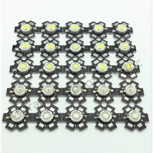 Hot 10pcs 1W 3W High Power warm white/cool white /natural white/red/green/Blue/Royal blue LED with 20mm star pcb