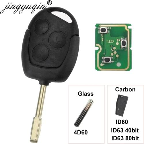 Jingyuqin 10pcs 3 Buttons Remote Key Fob 433MHz 4D60 ID63 Chip For Ford Mondeo Focus Fusion Fiesta Galaxy Transit Car Key