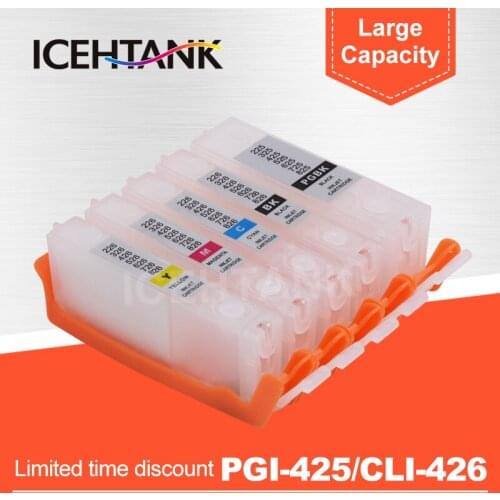ICEHTANK PGI 425 CLI 426 Refillable Ink Cartridge For Canon PIXMA IP4840 IP4940 IX6540 MG5140 MG5240 MG5340 MG6140 Printer