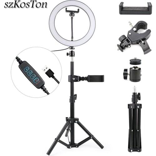 10'' LED Selfie Ring Light Dimmable 3 Colors Photography Lighting with Tripod Stand For Smartphone Youtube Makeup Video
