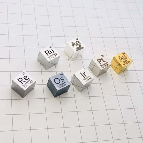 10mm Precious Metal Density Cube 99.99% Silver/Ruthenium/Gold/Rhodium/Osmium/Iridium/Platinum/Palladium