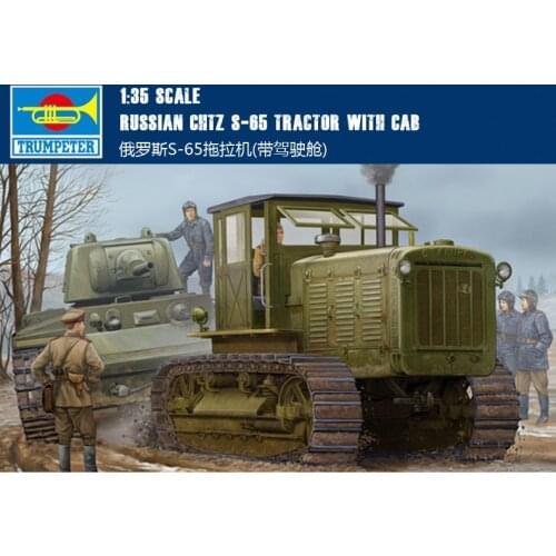 Trumpet player 05539 1:35 World War II Soviet S-65 tractor (with CAB) Assembly model