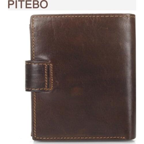 Mens Short Wallet Retro Leather classic Coin Purse Top layer cowhide vertical leather Large-capacity High-Quality wallet