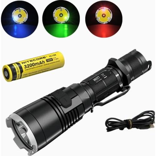 Nitecore MH27 Flashlight with nitecore NL188 18650 3200mah battery XP-L HI V3 LED 1000LM RGB LED High Bright Torch Waterproof