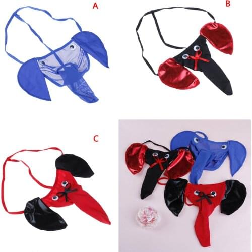 Mens Sexy G-strings Thongs Elephant Bulge Pouch Male Bulge Pouch Thong Men Elastic T Back Erotic Lingerie Underwear