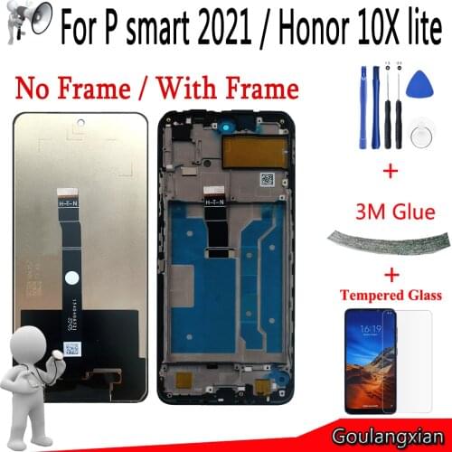 6.67 inch New Full LCD DIsplay + Touch Screen Digitizer Assembly + Frame Cover For Huawei P Smart 2021 / Honor 10X Lite /Y7A