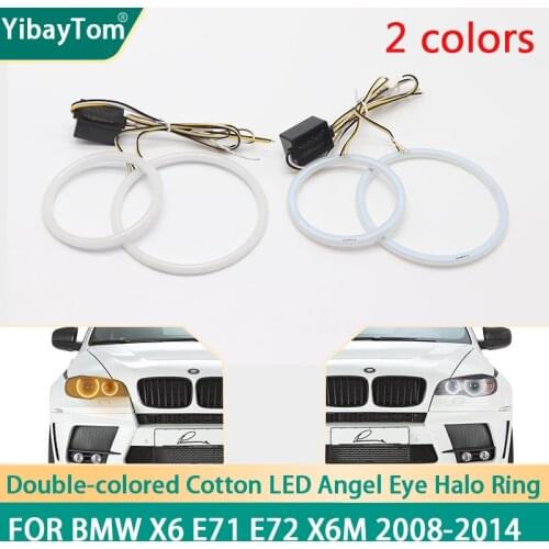 Excellent Super Bright SMD Cotton Light Switchback LED Angel Eye Halo Ring DRL Kit For BMW X6 E71 E72 X6M 2008-2014 Accessories