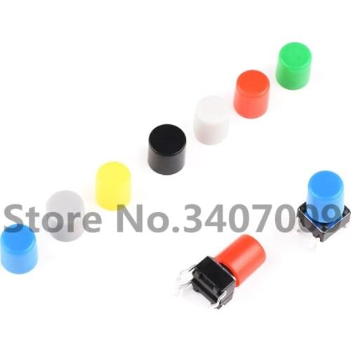 50pcs 7 Color Plastic Cap Hat Kits G62 for 6*6mm Tactile Push Button Switch Lid Cover