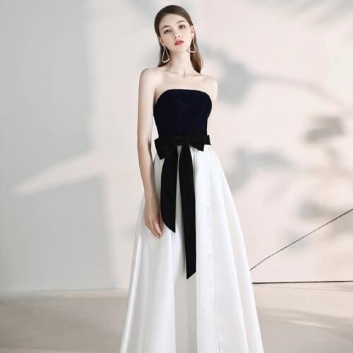 Meeting Evening Dress Women 's New Style Banquet Elegant High Grade Textured Simple Elegant Dress