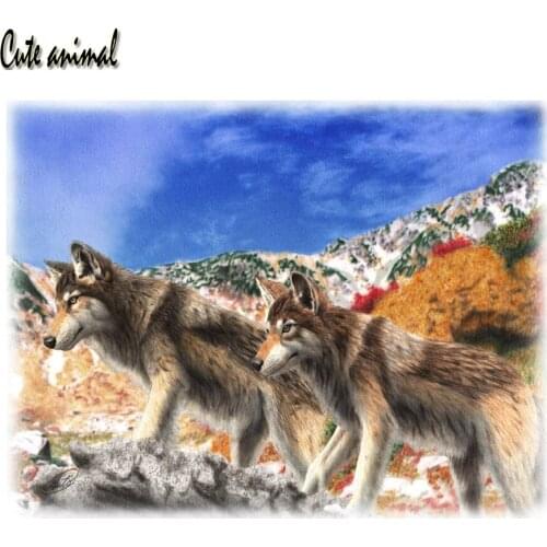 Full Round /Square DIY Diamond Painting wolf couple Diamond Embroidery 5D Diamond Cross Stitch kits Diamond Mosaic decoration