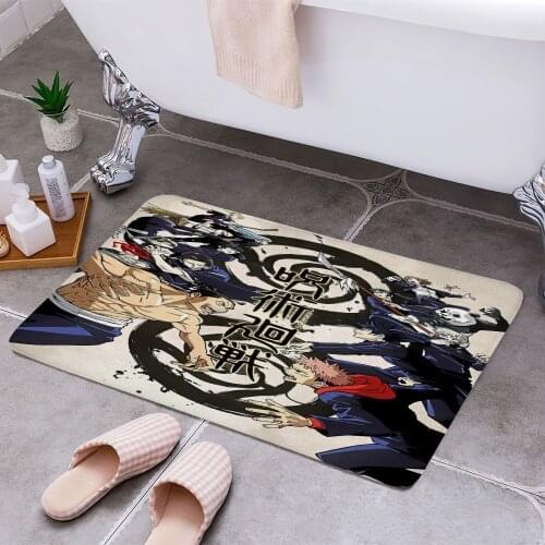 Jujutsu Kaisen Anti-slip Doormat Vacuuming Water Absorbing Kitchen Bedroon Bath Floor Mats Home Entrance Home Decora