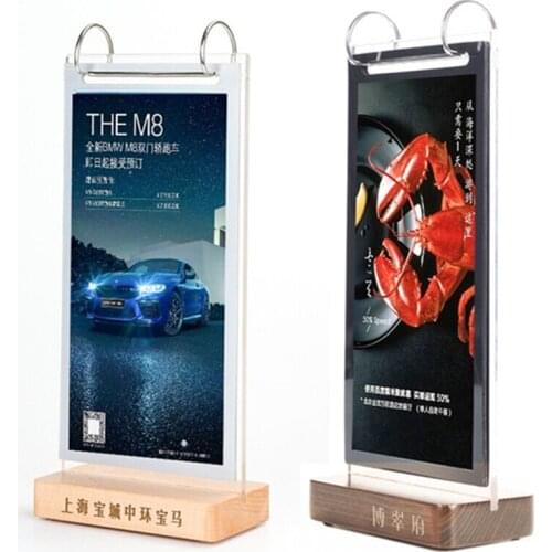 Restaurant Hotel Countertop Display Table Acrylic Menu Sign Holder Brochure Holder Paper Display Stand Poster Frame