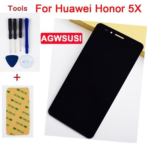 For Huawei Honor 5X KIW-AL10/L21/L22/ L23/L24/TL00/TL00 Touch Screen Sensor Glass + LCD Display Monitor Module Panel Assembly