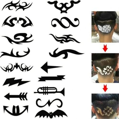 Tattoo Template Stencil Elastic Reusable DIY Diverse Styles Plastic Hair Styling Model for Hair Salon