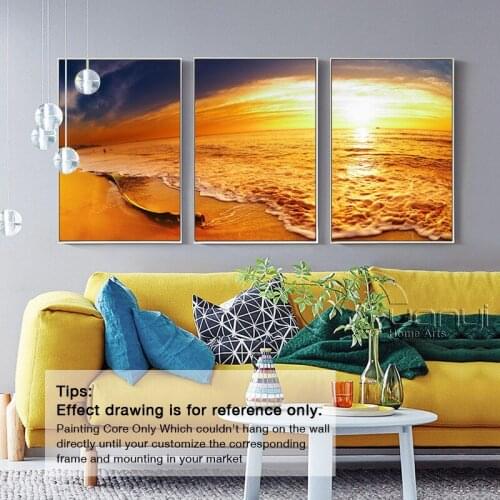 3 Piece Modern Canvas Picture Sunset Seascape Paintings HD Prints Poster Art Sunset Seascape Paintings For Bed Room Unframed