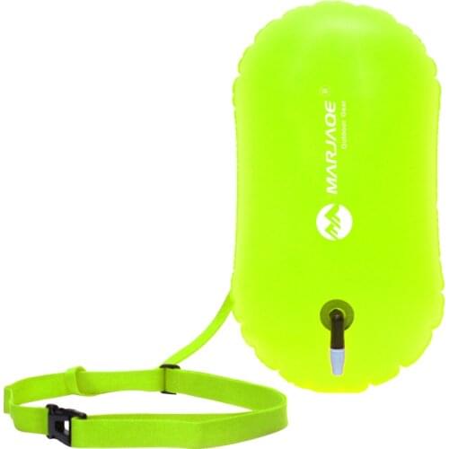 High Visibility Fluo Yellow Swim Bubble Swimming Tow Float Safety Buoy For Open Water Swimmers/Kayakers/Snorkelers/Triathletes