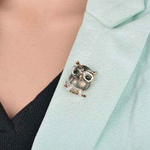Brooch For Women Animal Night Owl With Sun Glass Rock and Roll Suit Decoration Fashion Design Party Female Birthday Gift