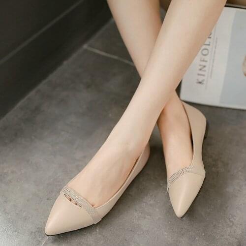 Women shoes 2021 Pointed Toe Summer flats shoes zapatos de mujer cute shoes leather flats big size 49