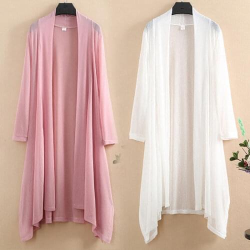 5XL Spring Summer Blouse Cardigan Women Elegant Casual Long Sleeve Cardigan Blouse Shirt White V-Neck Ladies Tops Cardigan Q2253