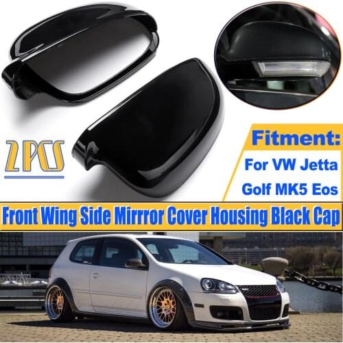 1 Pair Black Rearview Wing Mirror Cover Casing For Volkswagen For VW Jetta Golf MK5 Eos Pair Front Wing Side Mirror Cover Shell